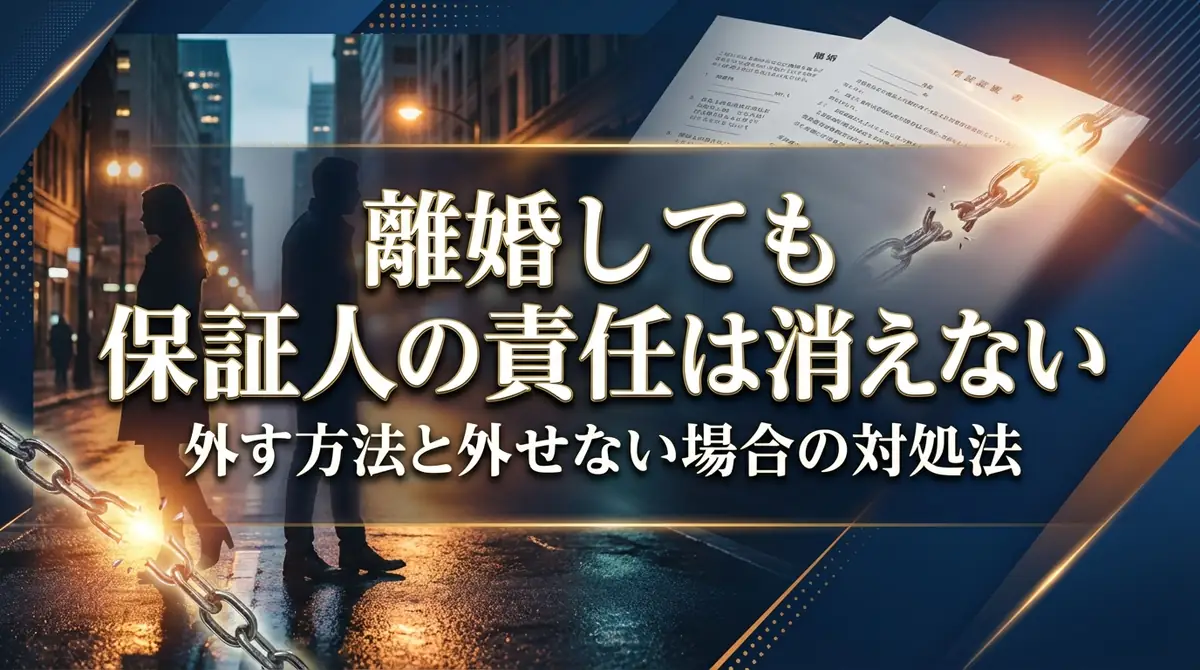 離婚しても保証人の責任は消えない|外す方法と外せない場合の対処法