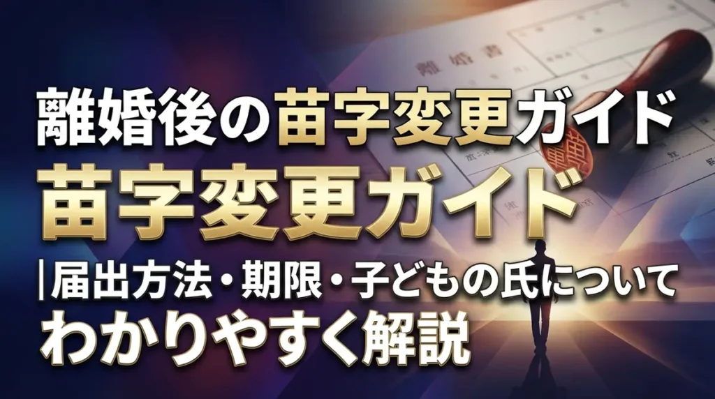 離婚後の苗字変更ガイド｜届出方法・期限・子どもの氏についてわかりやすく解説