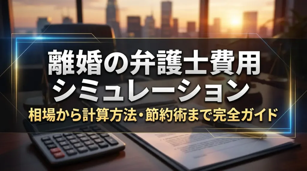 離婚の弁護士費用シミュレーション｜相場から計算方法・節約術まで完全ガイド
