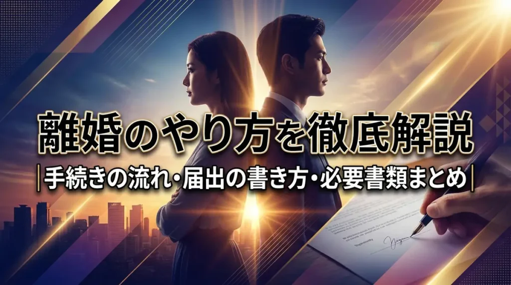 離婚のやり方を徹底解説｜手続きの流れ・届出の書き方・必要書類まとめ