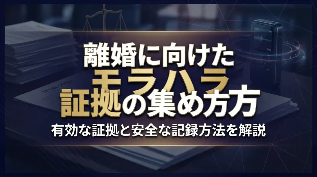 離婚に向けたモラハラ証拠の集め方｜有効な証拠と安全な記録方法を解説