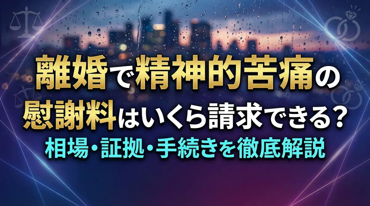 離婚で精神的苦痛の慰謝料はいくら請求できる？相場・証拠・手続きを徹底解説