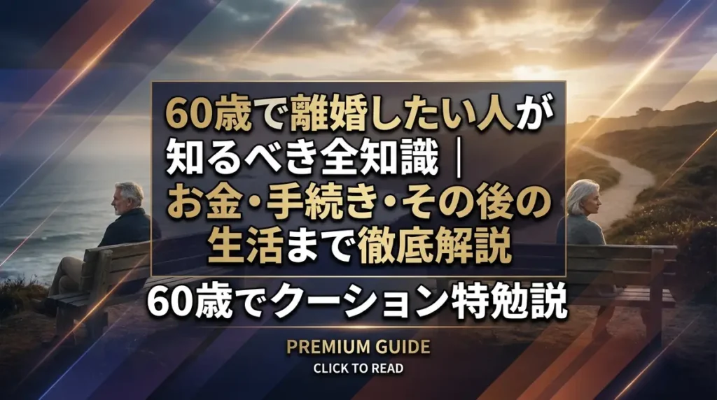 60歳で離婚したい人が知るべき全知識｜お金・手続き・その後の生活まで徹底解説
