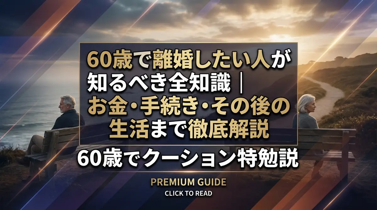 60歳で離婚したい人が知るべき全知識|お金・手続き・その後の生活まで徹底解説