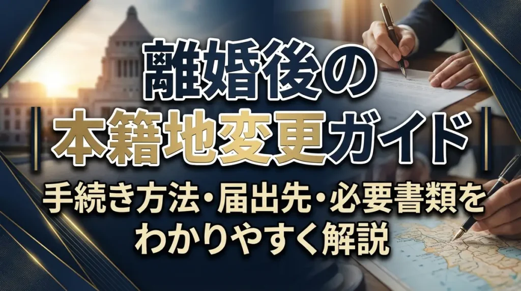 離婚後の本籍地変更ガイド｜手続き方法・届出先・必要書類をわかりやすく解説