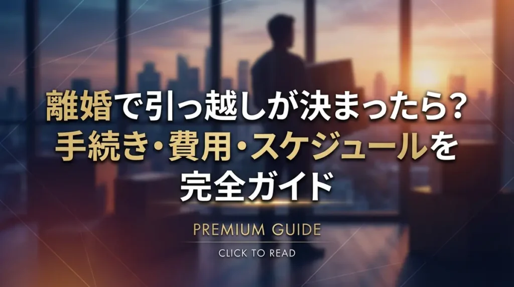 離婚で引っ越しが決まったら？手続き・費用・スケジュールを完全ガイド