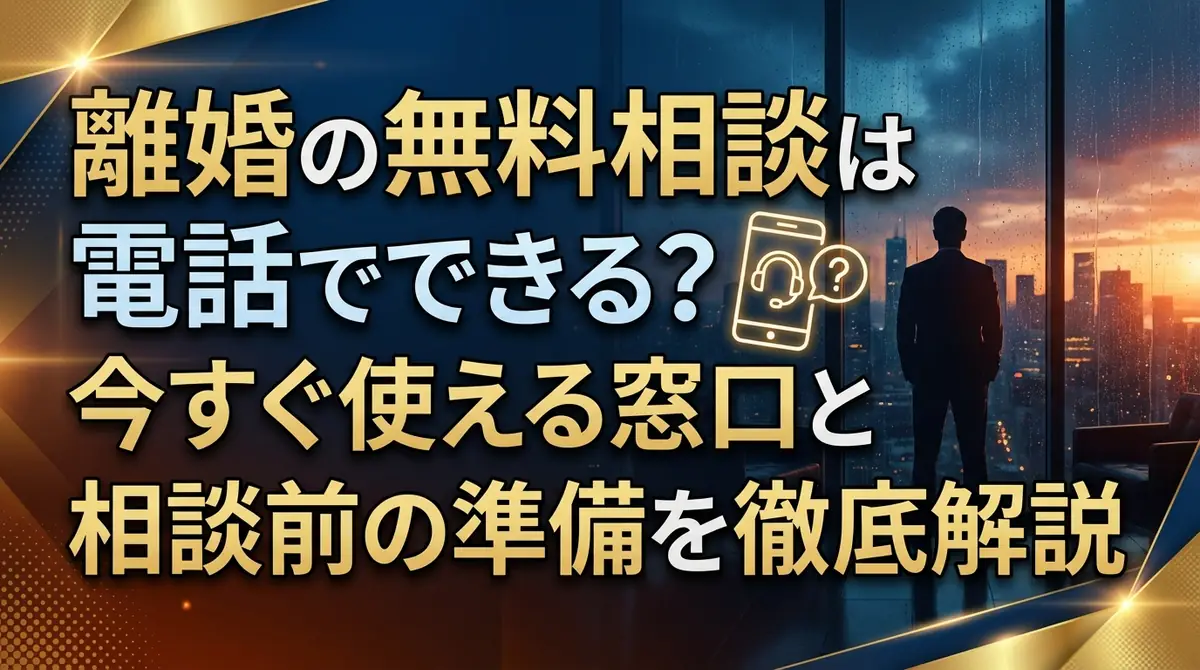 離婚の無料相談は電話でできる？今すぐ使える窓口と相談前の準備を徹底解説