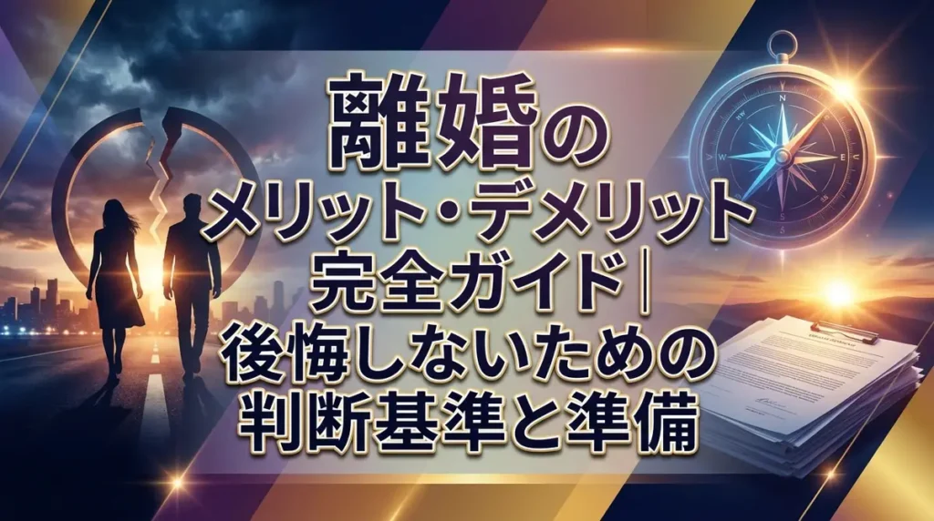 離婚のメリット・デメリット完全ガイド｜後悔しないための判断基準と準備