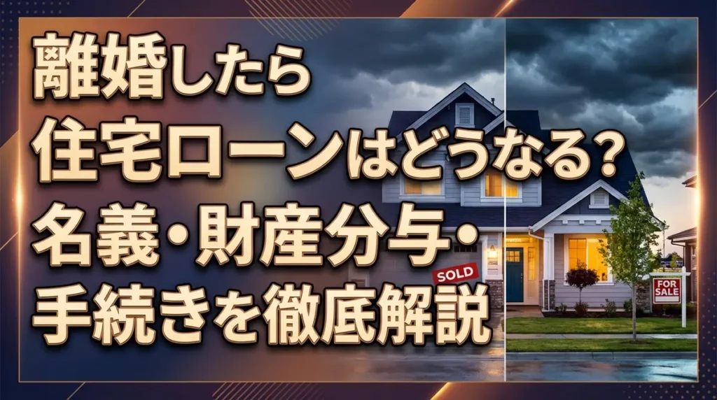 離婚したら住宅ローンはどうなる？名義・財産分与・手続きを徹底解説