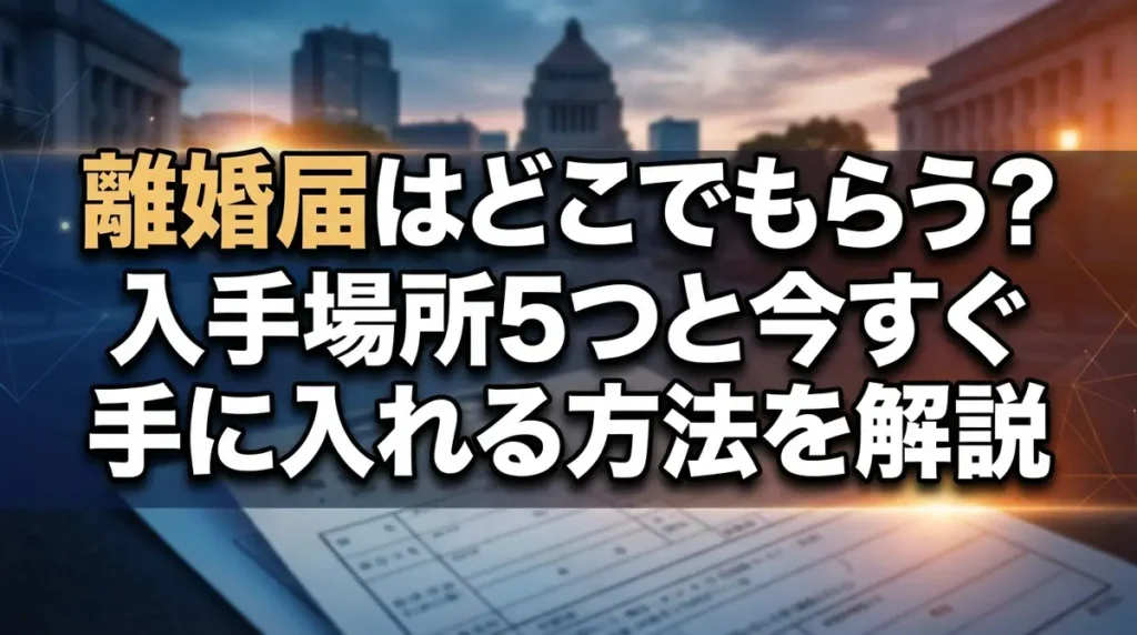 離婚届はどこでもらう？入手場所5つと今すぐ手に入れる方法を解説