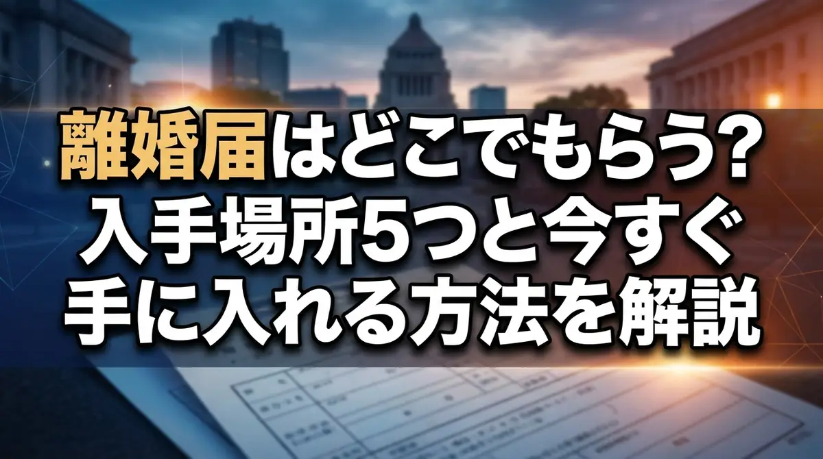 離婚届はどこでもらう？入手場所5つと今すぐ手に入れる方法を解説