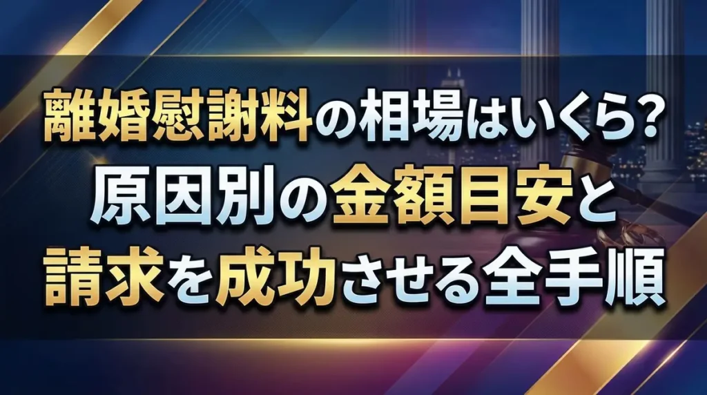 離婚慰謝料の相場はいくら？原因別の金額目安と請求を成功させる全手順