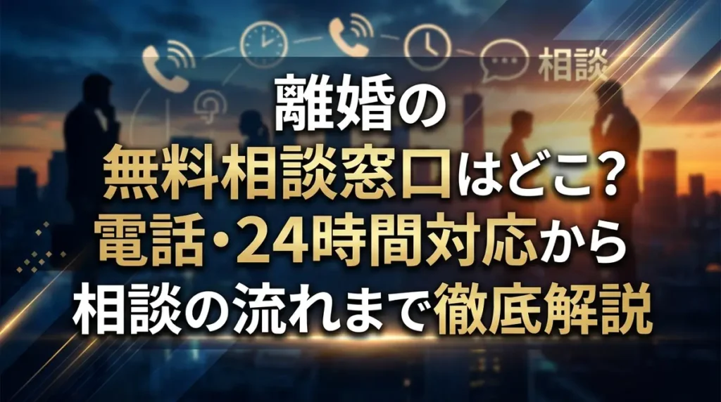 離婚の無料相談窓口はどこ？電話・24時間対応から相談の流れまで徹底解説