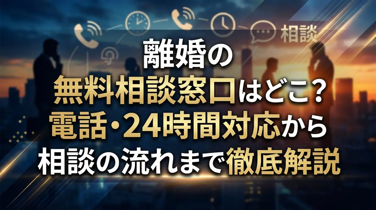 離婚の無料相談窓口はどこ？電話・24時間対応から相談の流れまで徹底解説