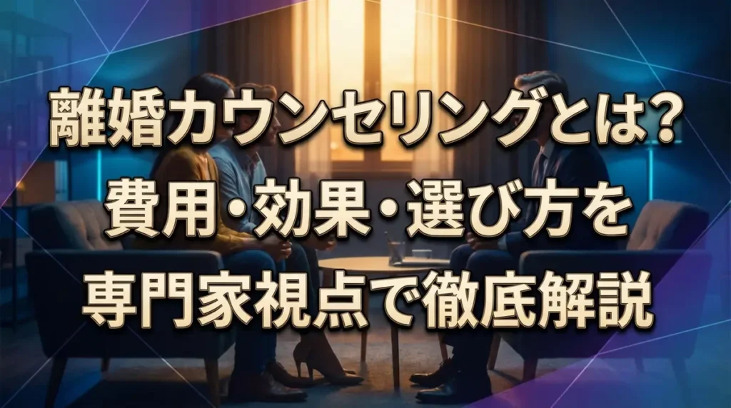 離婚カウンセリングとは？費用・効果・選び方を専門家視点で徹底解説