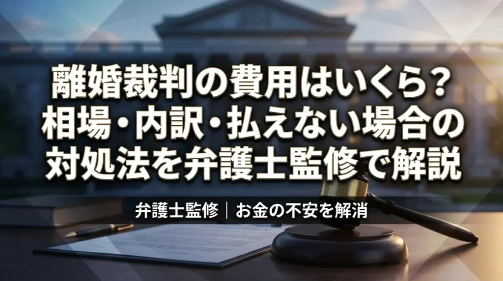 離婚裁判の費用はいくら？相場・内訳・払えない場合の対処法を弁護士監修で解説