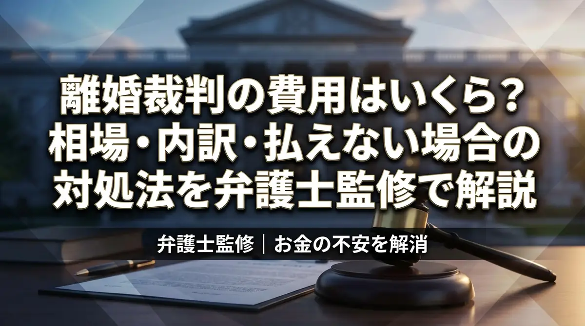 離婚裁判の費用はいくら？相場・内訳・払えない場合の対処法を弁護士監修で解説