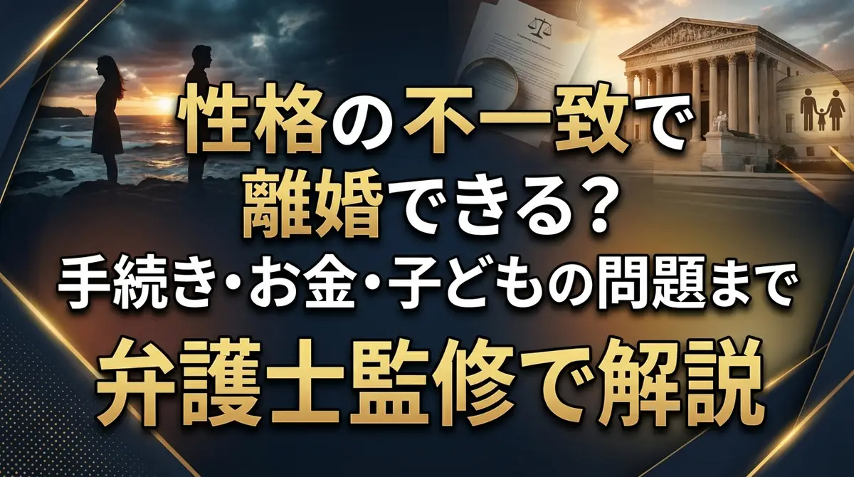 性格の不一致で離婚できる？手続き・お金・子どもの問題まで弁護士監修で解説