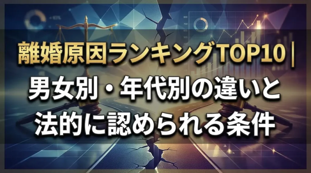 離婚原因ランキングTOP10｜男女別・年代別の違いと法的に認められる条件
