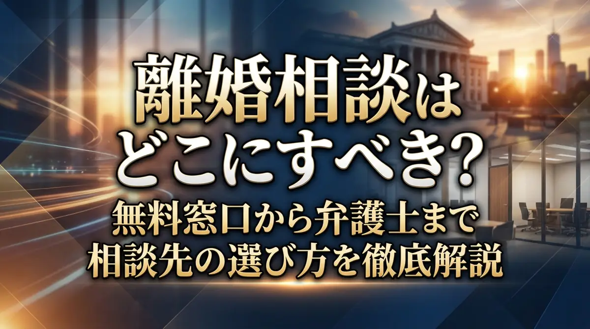 離婚相談はどこにすべき？無料窓口から弁護士まで相談先の選び方を徹底解説