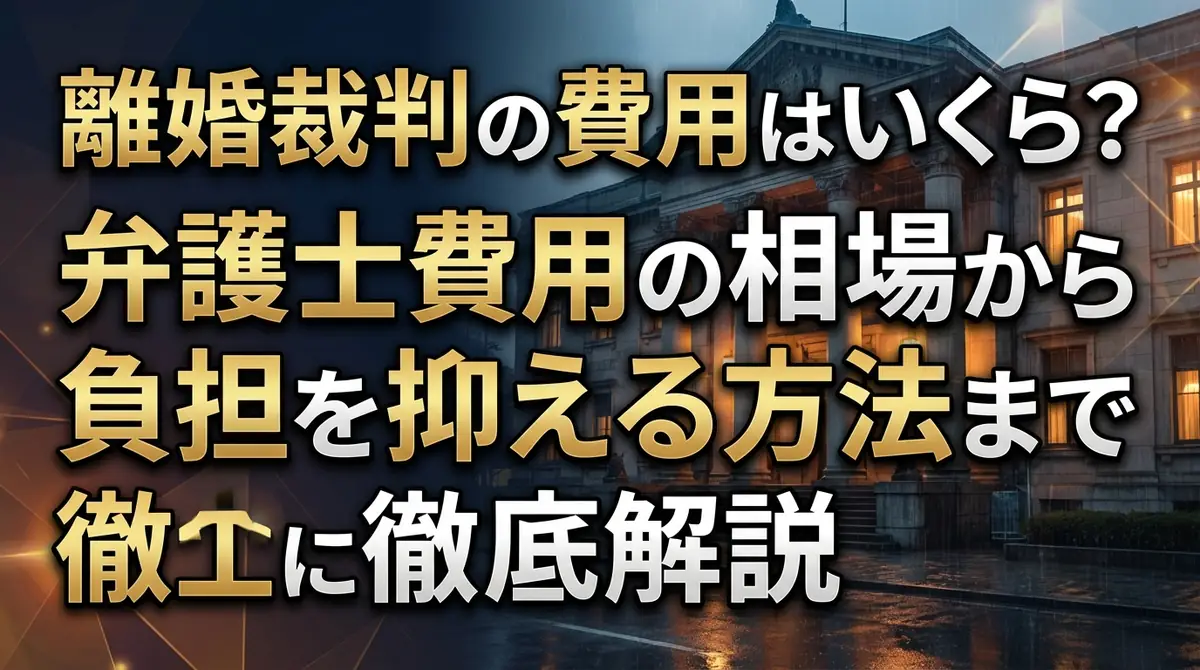 離婚裁判の費用はいくら？弁護士費用の相場から負担を抑える方法まで徹底解説