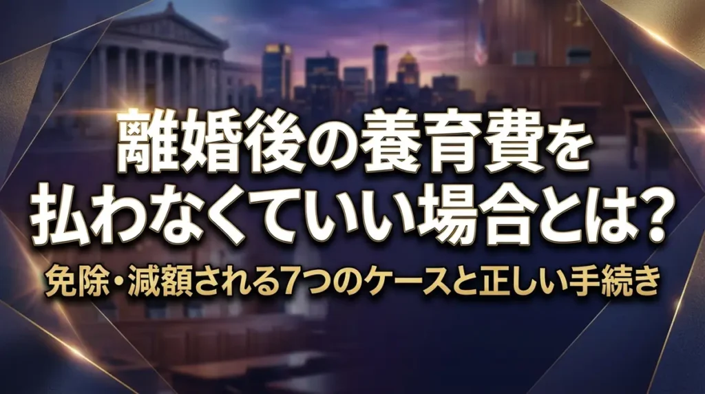 離婚後の養育費を払わなくていい場合とは？免除・減額される7つのケースと正しい手続き