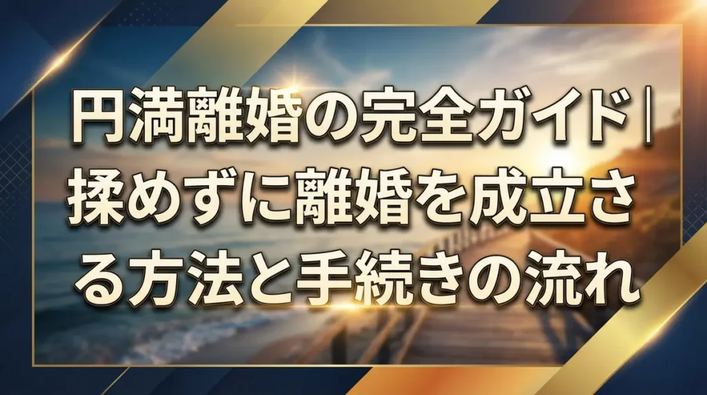 円満離婚の完全ガイド｜揉めずに離婚を成立させる方法と手続きの流れ