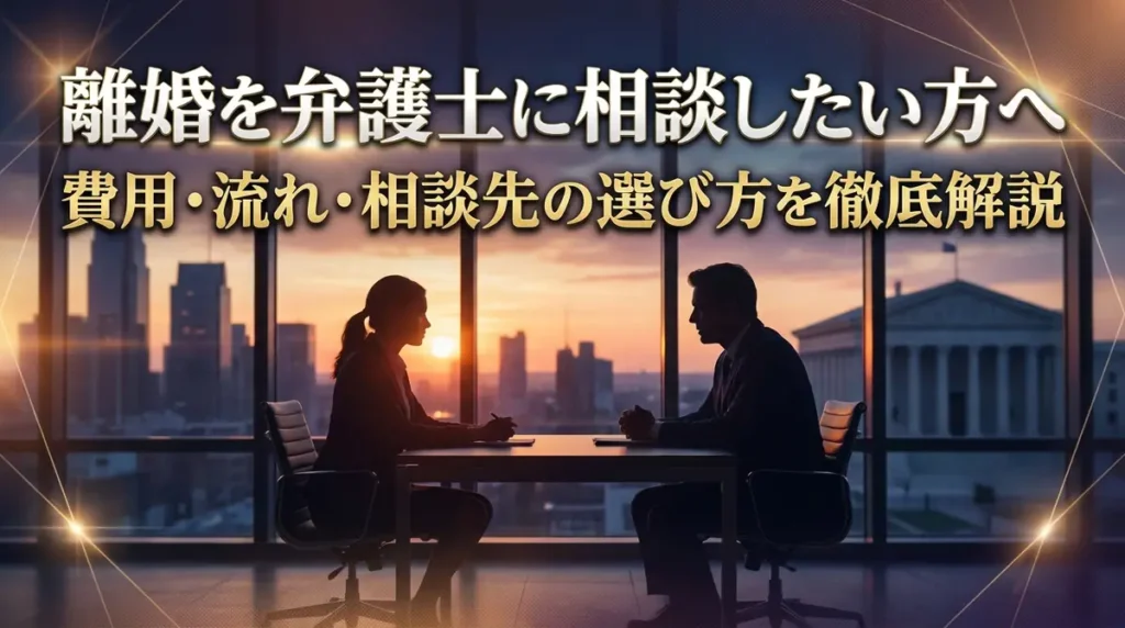 離婚を弁護士に相談したい方へ｜費用・流れ・相談先の選び方を徹底解説