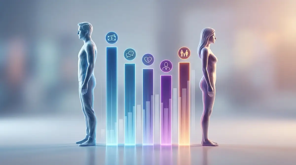 離婚原因の割合ランキング｜男女別TOP5