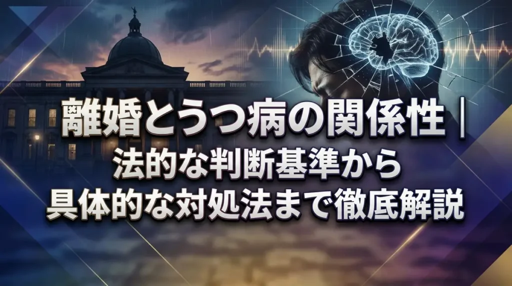 離婚とうつ病の関係性｜法的な判断基準から具体的な対処法まで徹底解説