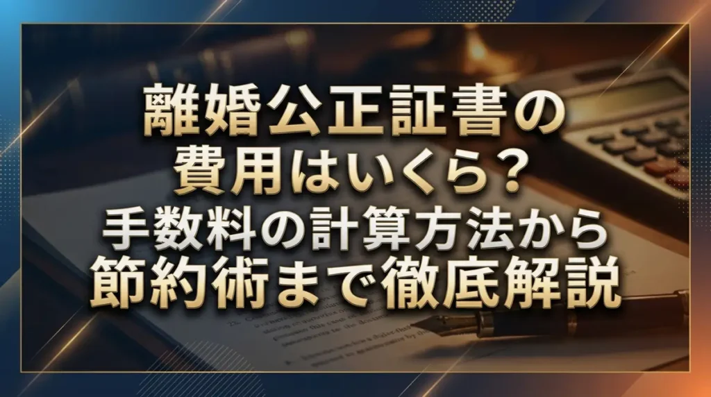 離婚公正証書の費用はいくら？手数料の計算方法から節約術まで徹底解説