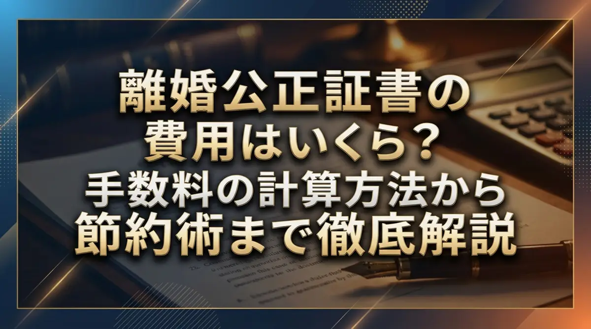 離婚公正証書の費用はいくら？手数料の計算方法から節約術まで徹底解説
