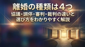 離婚の種類は4つ｜協議・調停・審判・裁判の違いと選び方をわかりやすく解説